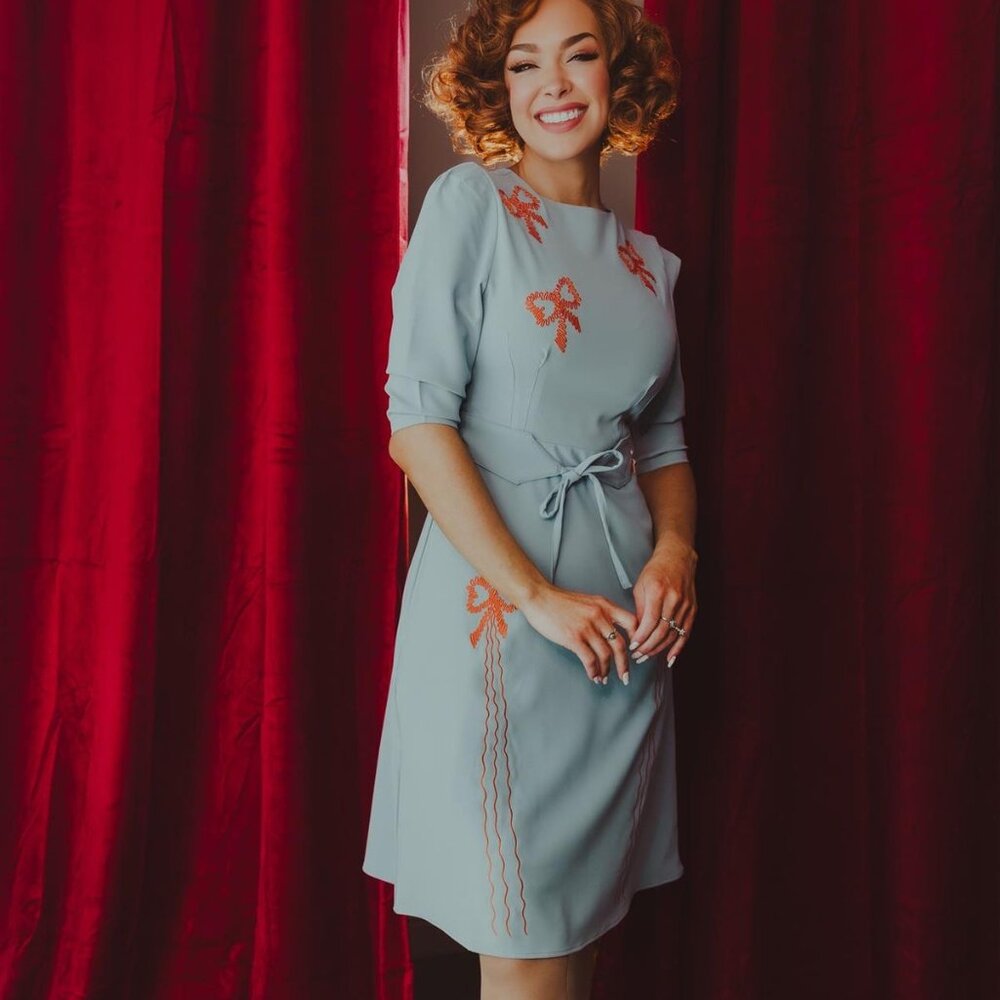 Revival Vintage Blue Bow Dress